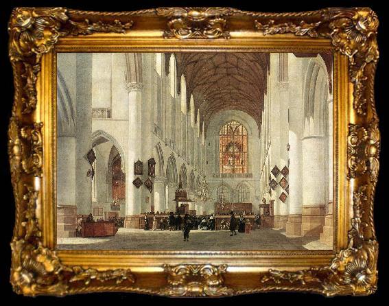 framed  BERCKHEYDE, Job Adriaensz Interior of the St Bavo Church at Haarlem fs, ta009-2